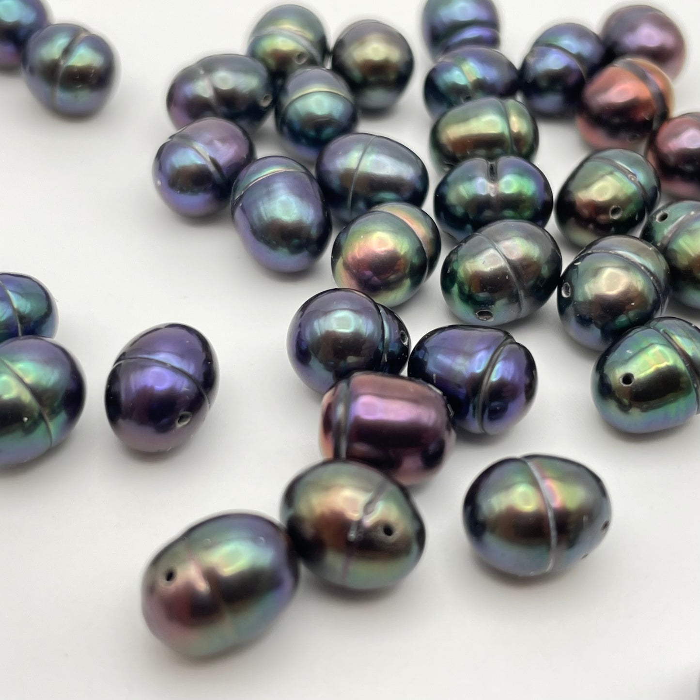 8mm Top Drill Peacock Pearls Single Bead