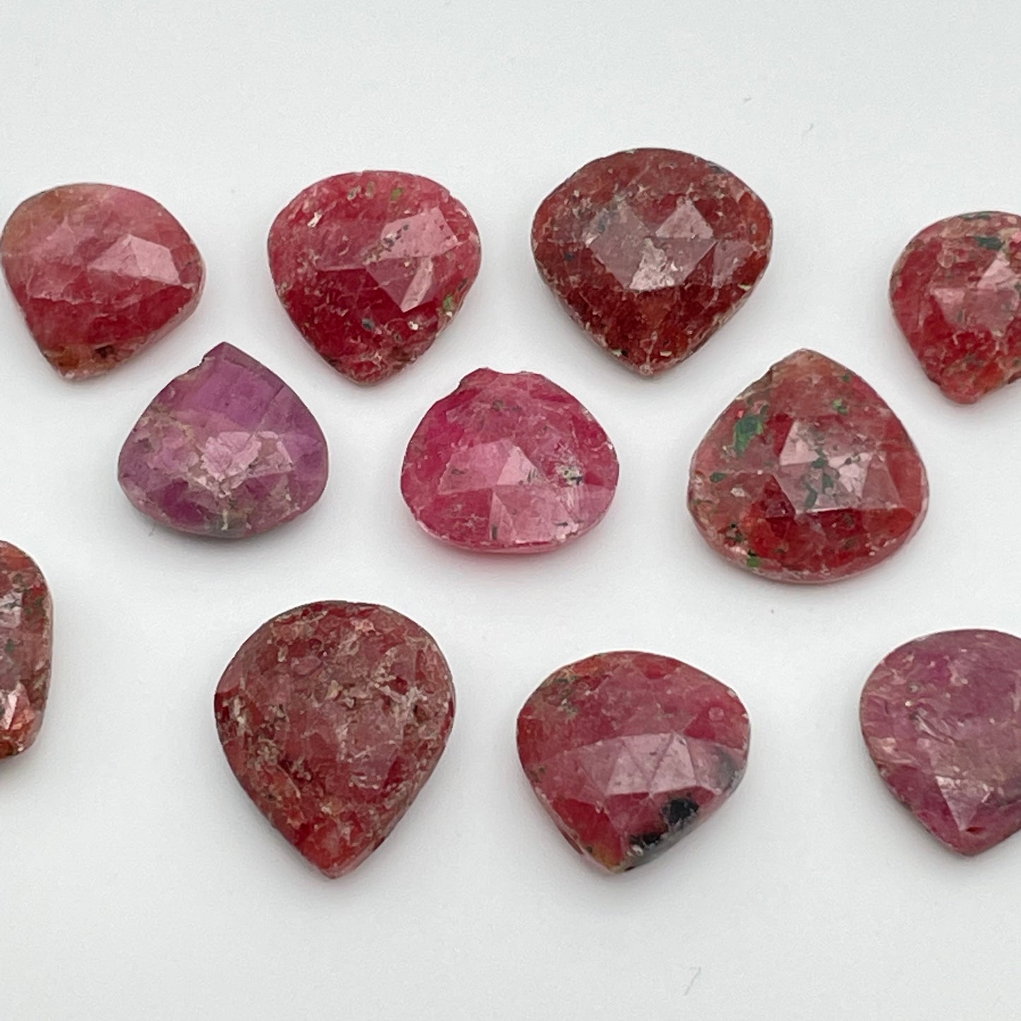 10 to 15mm Ruby Top Drill Teardrop Single Beads.