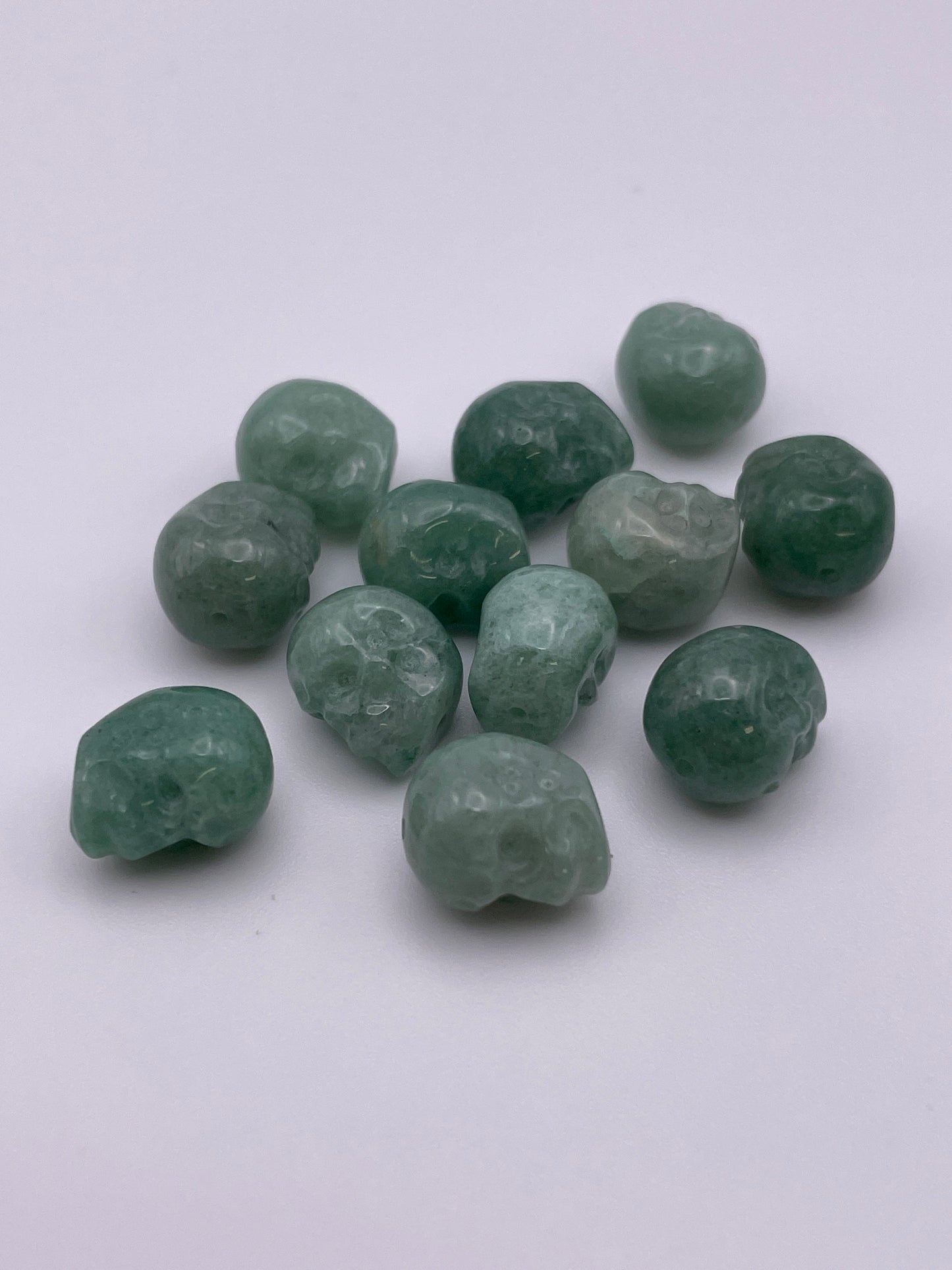 10mm Aventurine Skull Single Bead.