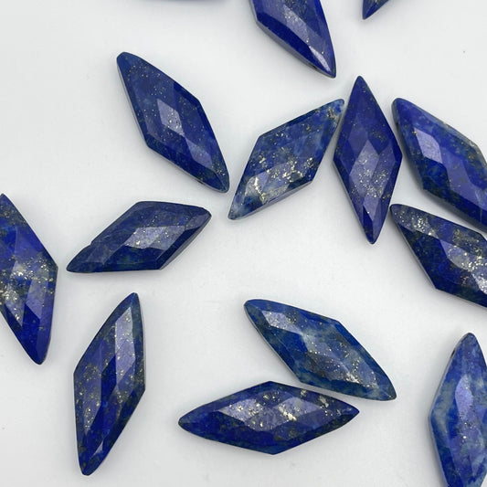 10mm Lapis Faceted Rhombus Single Bead.