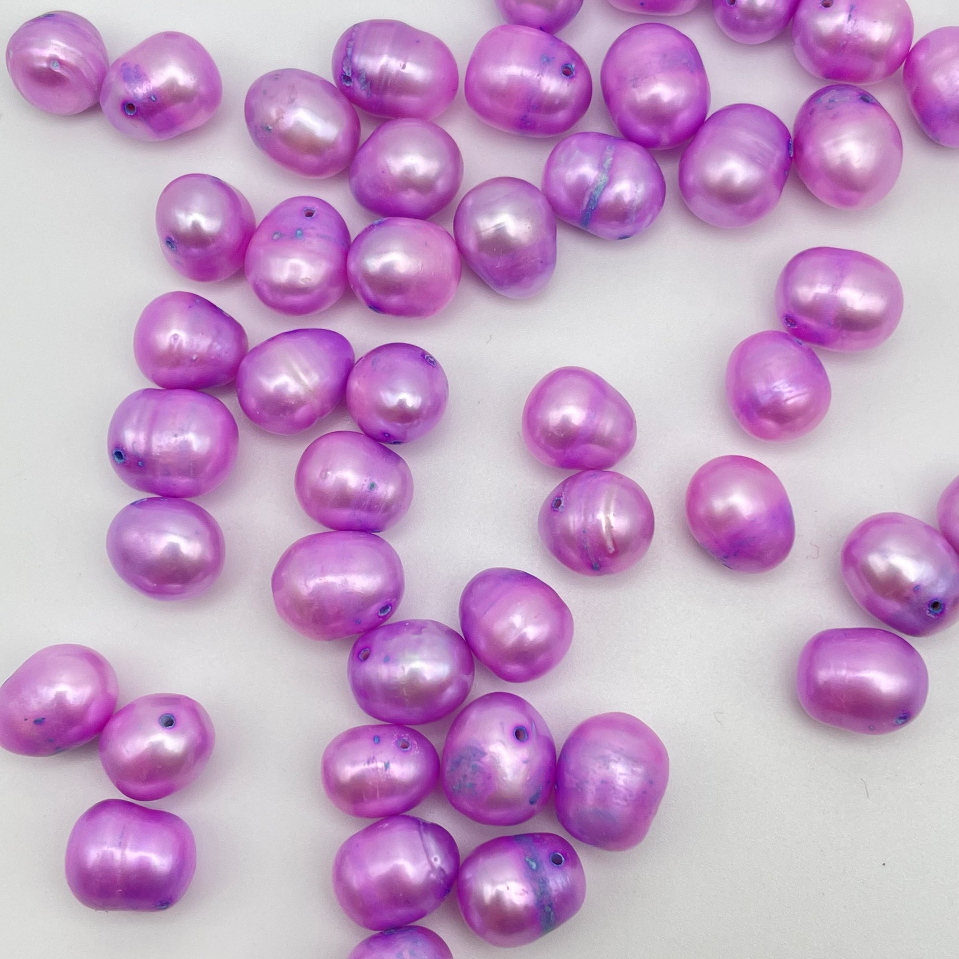 10mm Top Drilled Pinkish Purple Pearl Single Bead.