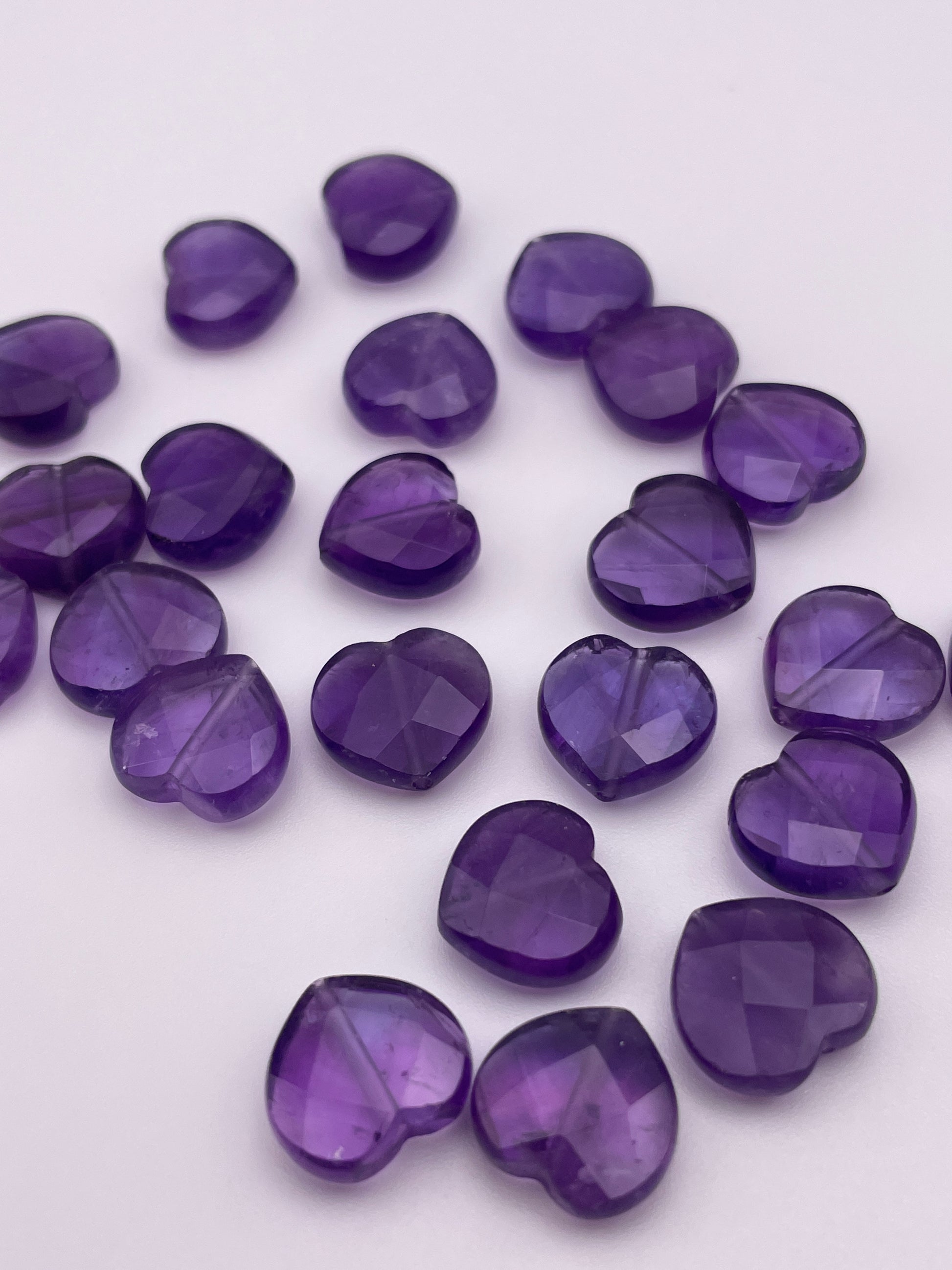 12mm Amethyst Heart Single Bead.