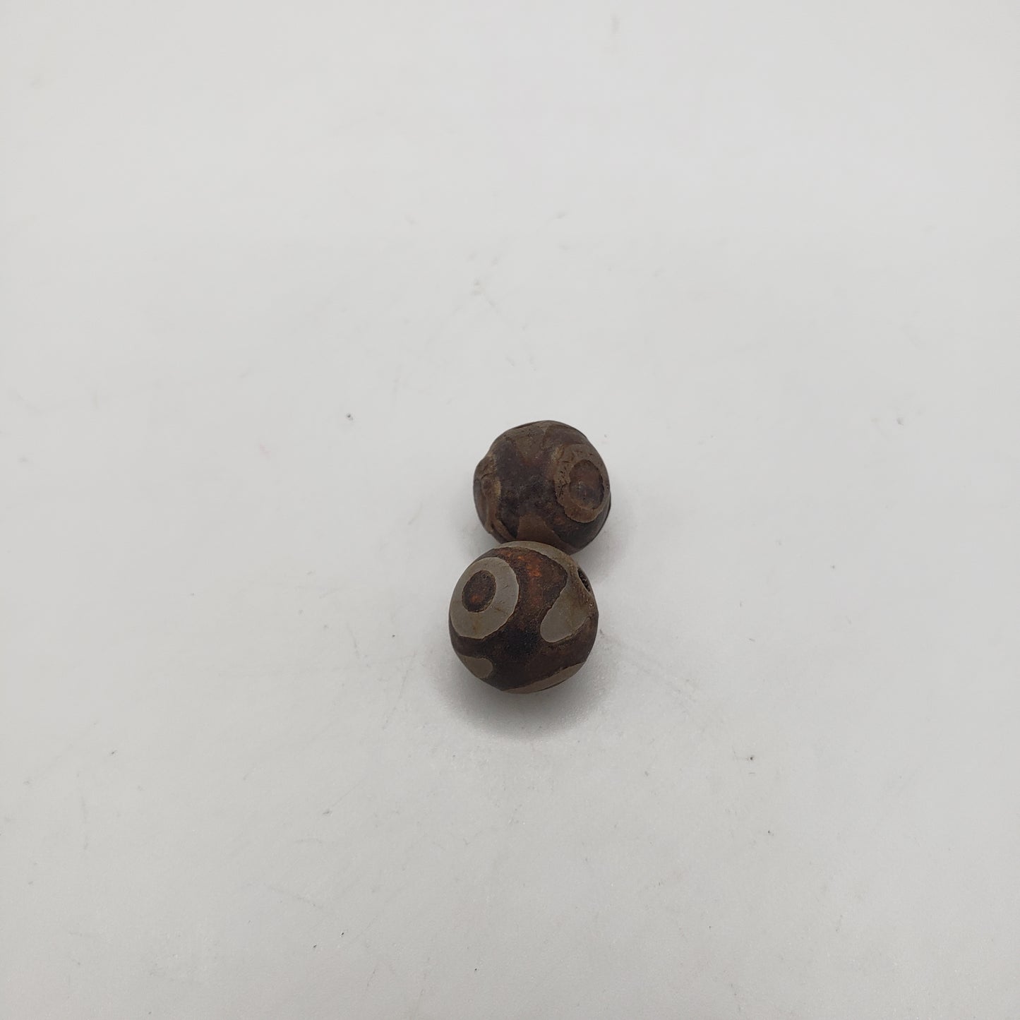 12mm Brown Tibet Agate Single Bead.