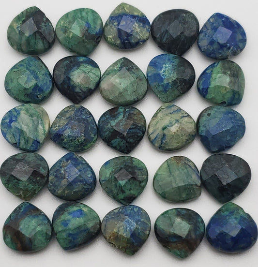 14mm Azurite Malachite Top Drill Single Bead.