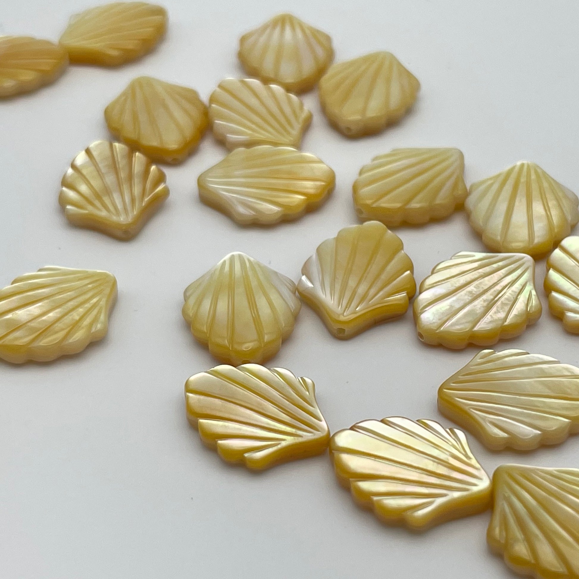 15mm Mother Of Pearl Shell Carved Single Bead.