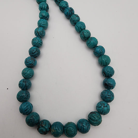 6mm Carved Turquoise