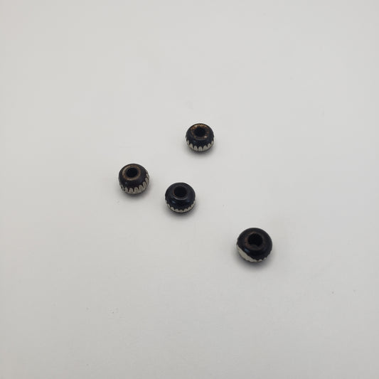 6mm Wood Black & White Bead Single