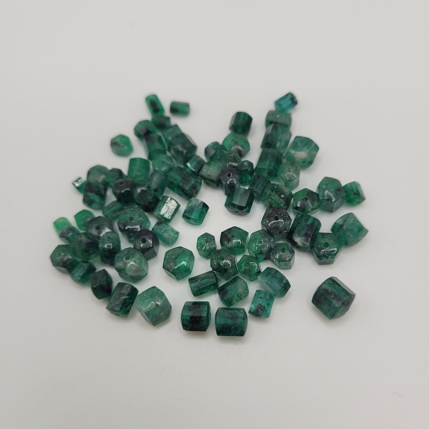 5-6mm Emerald Hexagon Beads