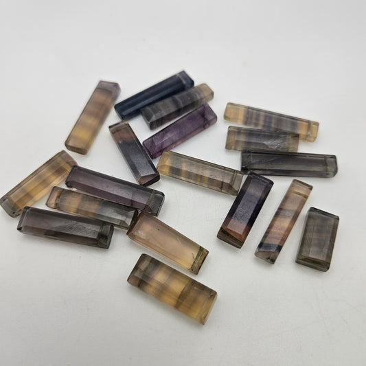 Fluorite Faceted Top Drill Rectangle