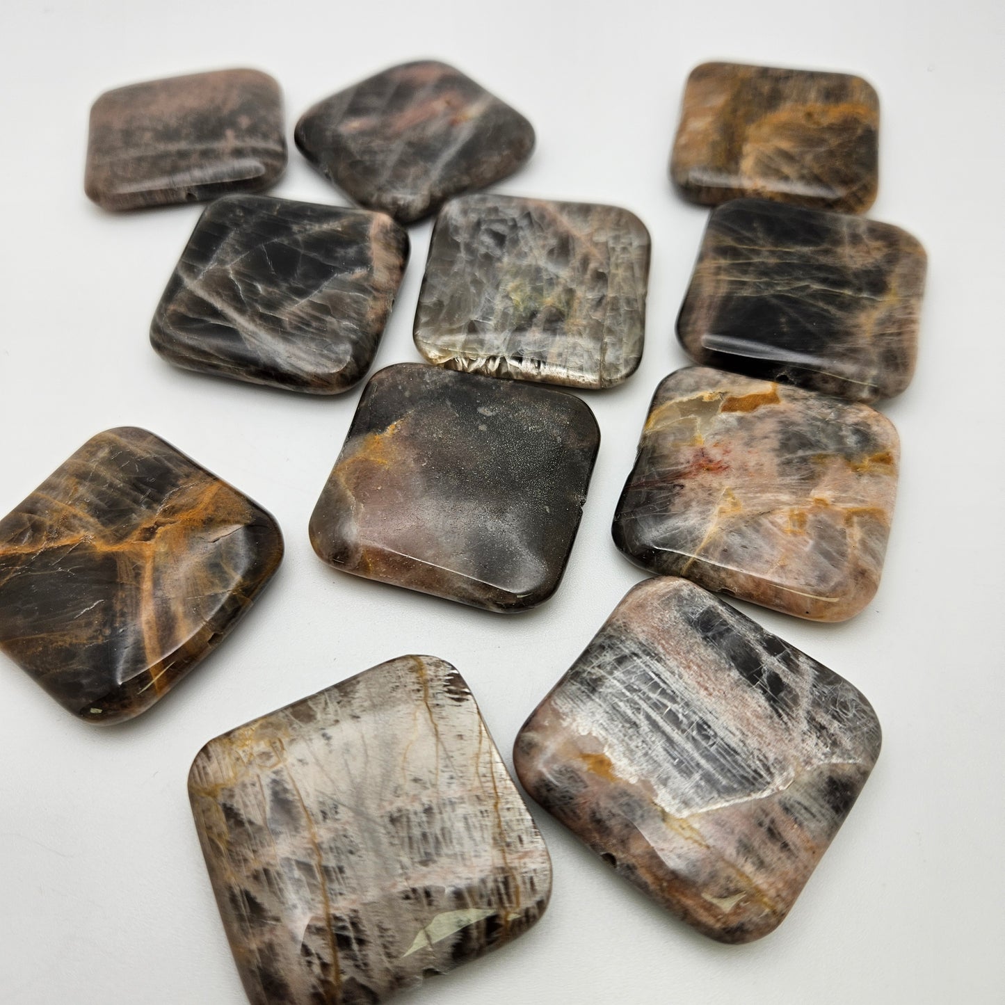 Large Square Black Moonstone