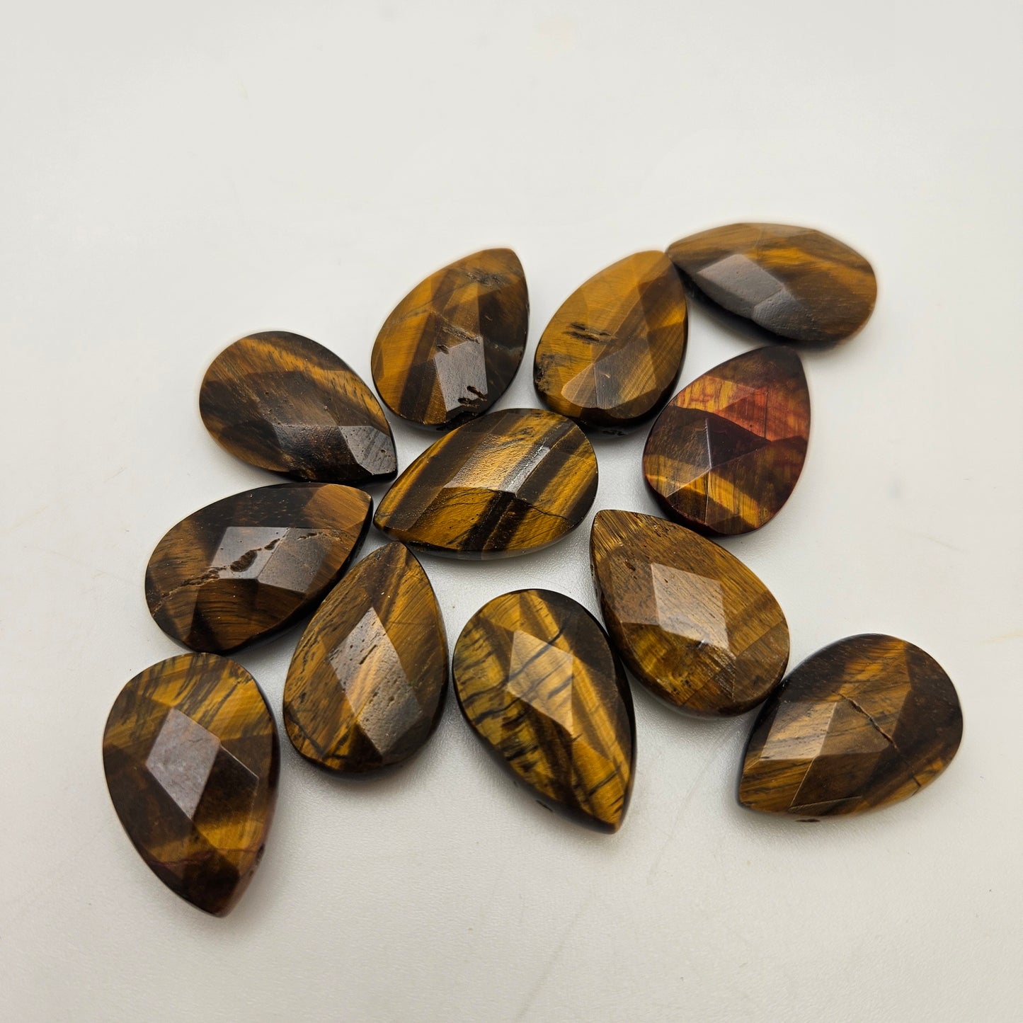 Tiger's Eye Top Drill Faceted SINGLE Bead