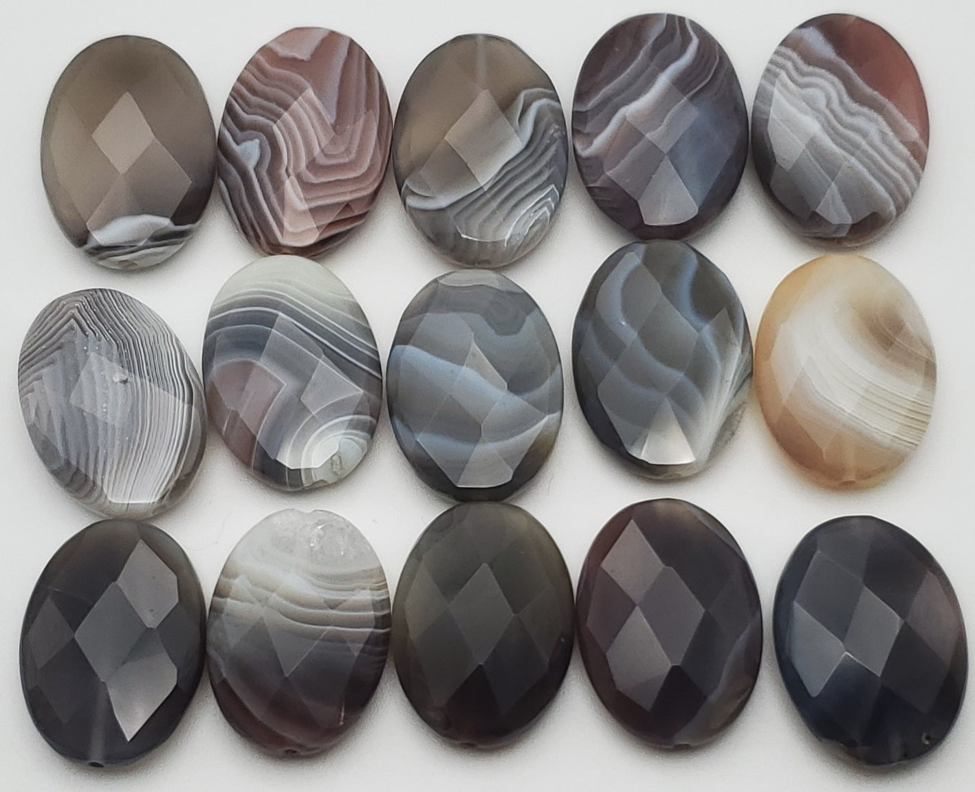 20mm Botswana Agate Faceted Single Bead Chosen At Random.