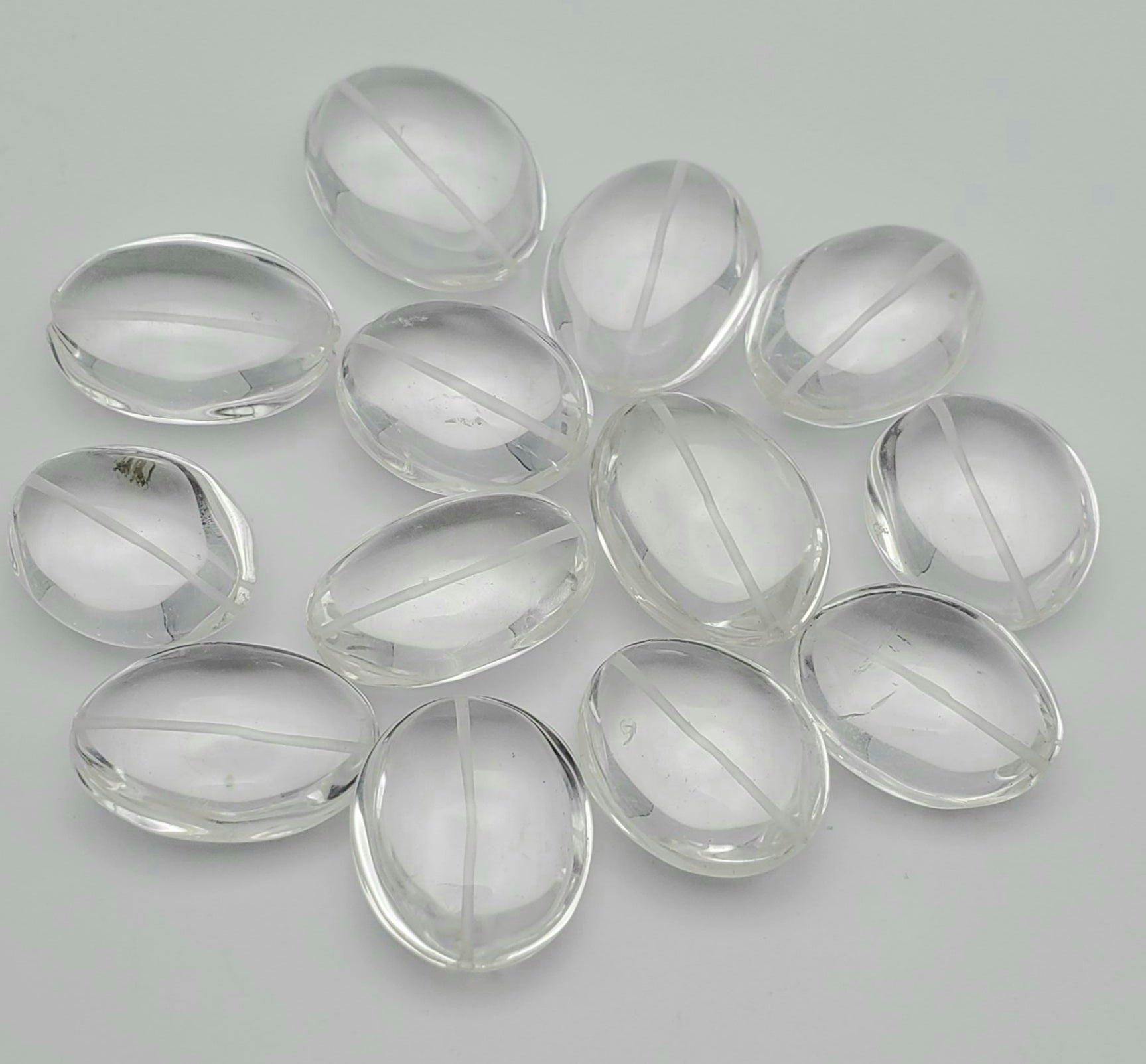 20mm Clear Quartz Oval Single Bead.