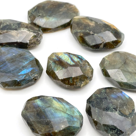 25-30mm Labradorite Chunk Faceted Single Bead.