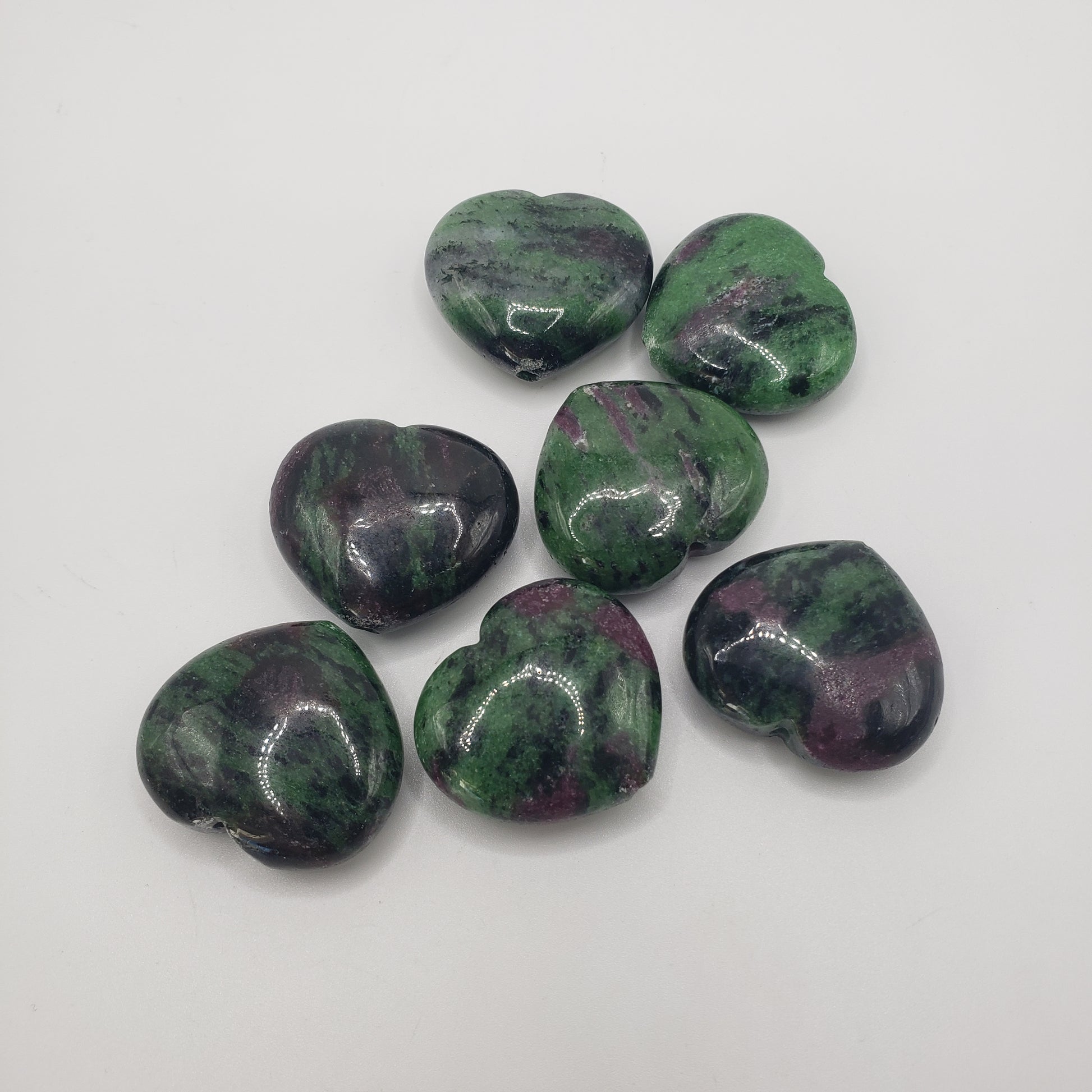 28mm Ruby Zoisite Heart Single Bead.