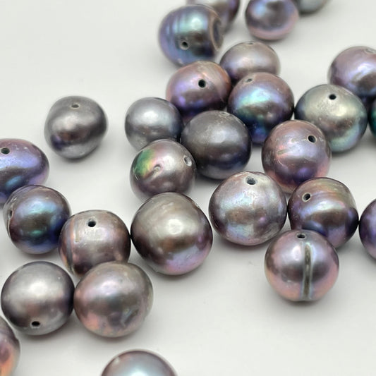 8mm Purple Pearls Corrugated Single Bead