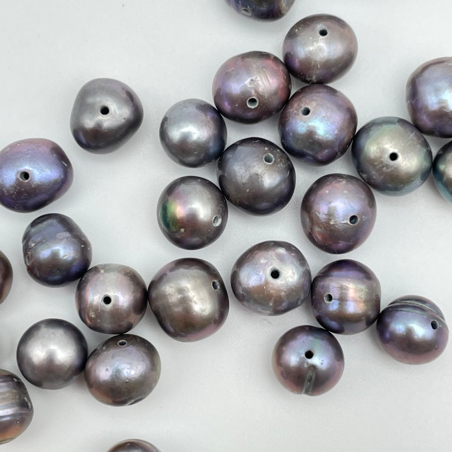 8mm Purple Pearls Corrugated Single Bead