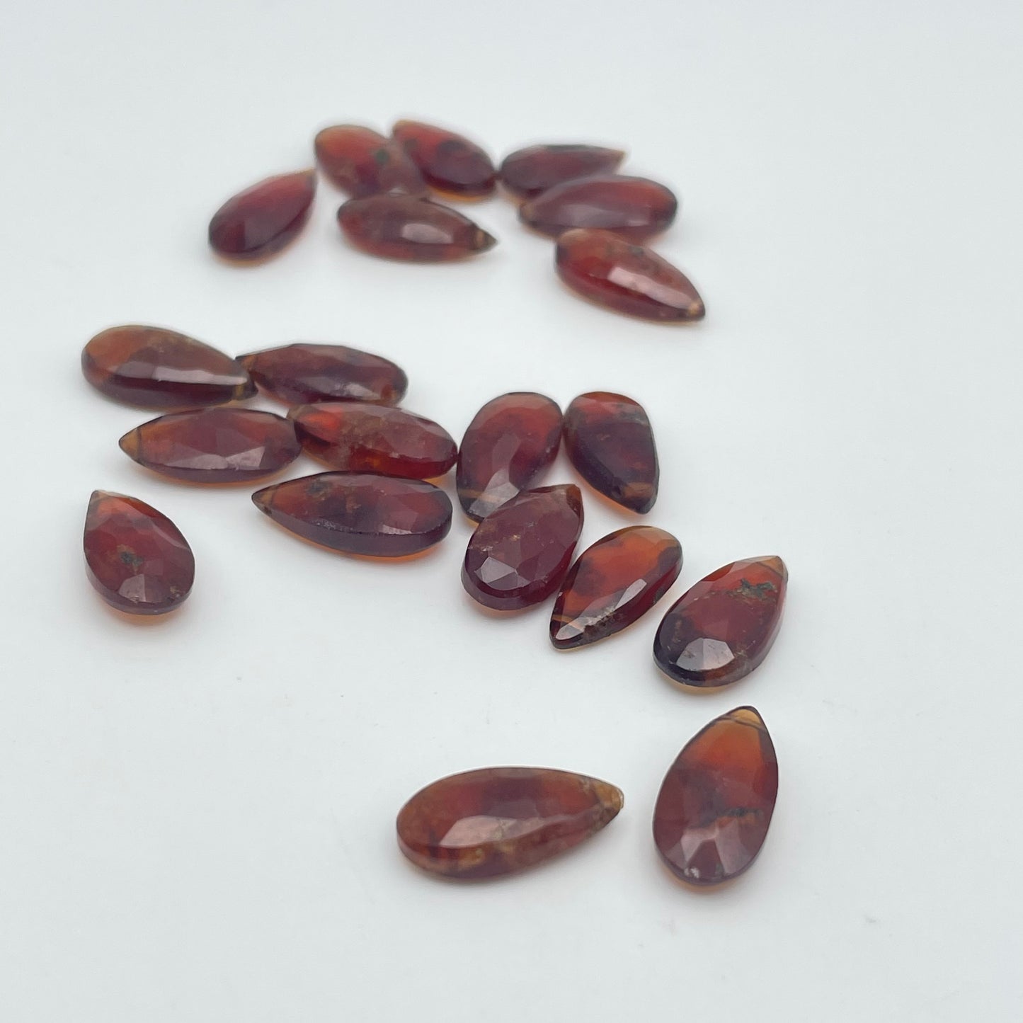 7mm Hessonite Garnet Tear Drop Top Drilled Single Bead