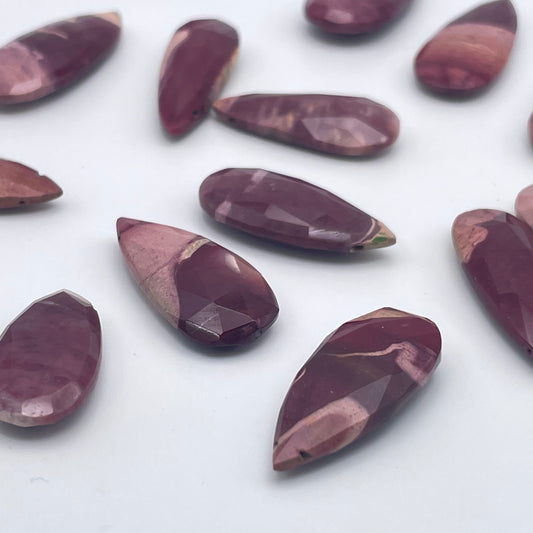 30mm Mookaite Jasper Top Drill Teardrop Single