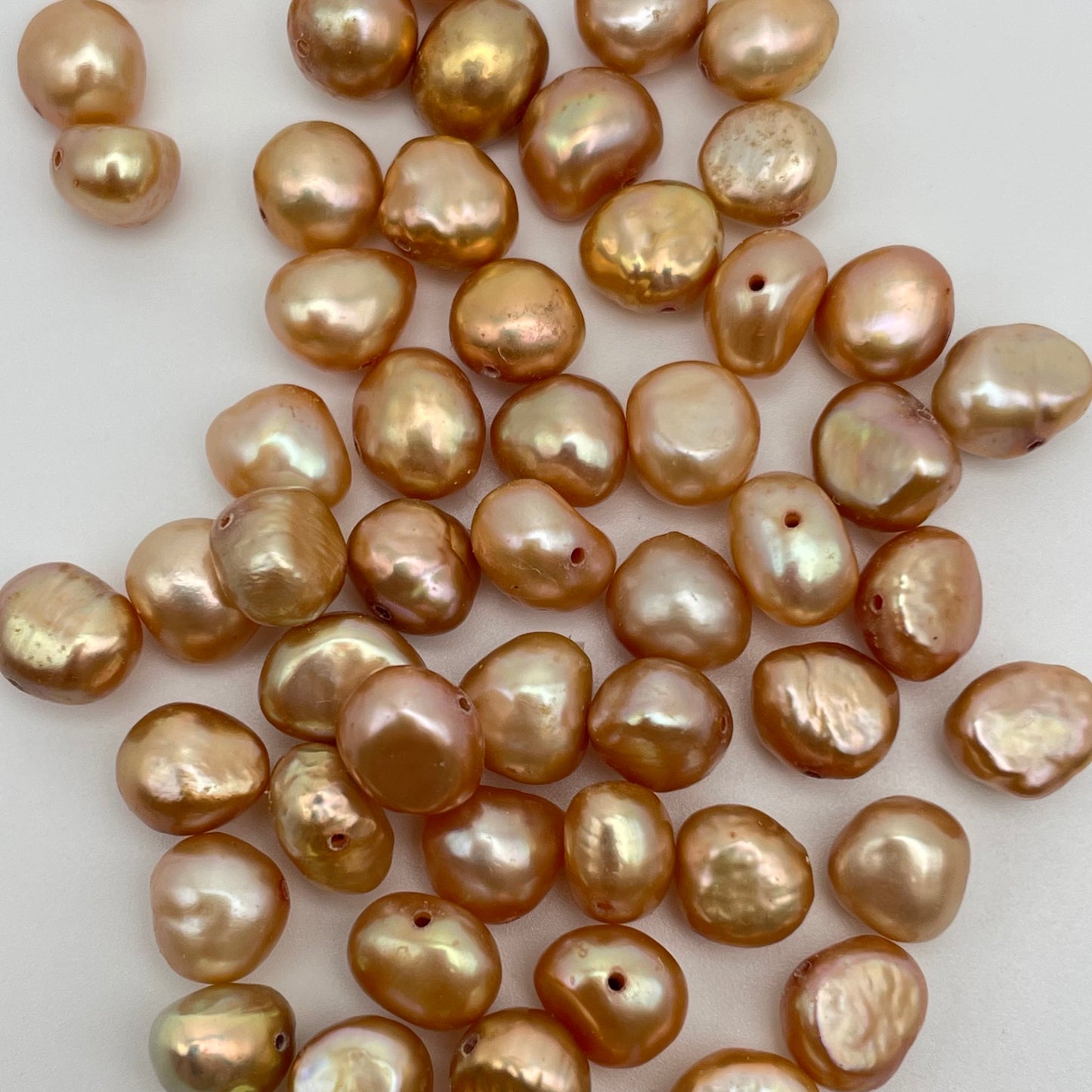 6mm Orange Pearls Chip Single Bead