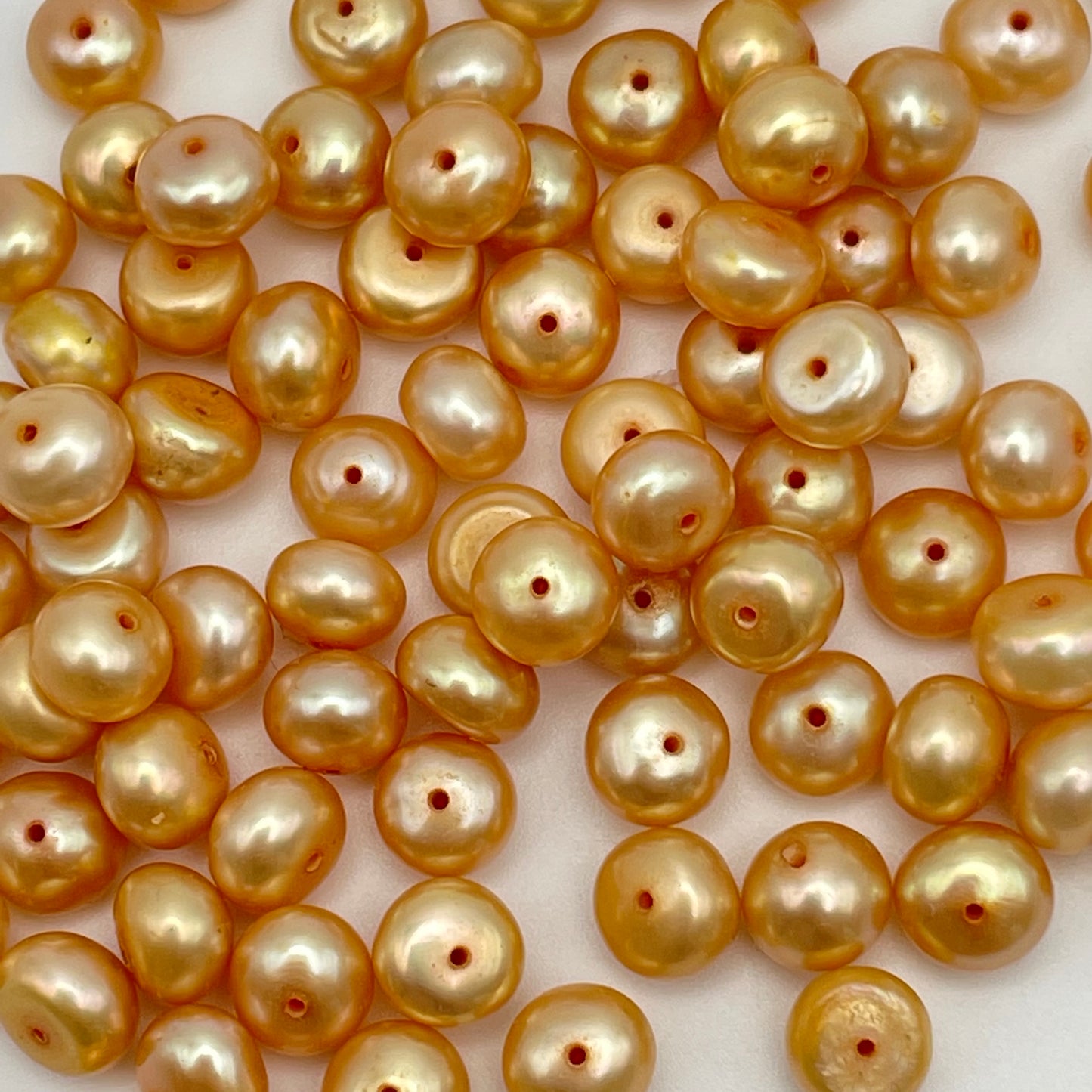 6mm Orange Rondelle Pearls Single Bead