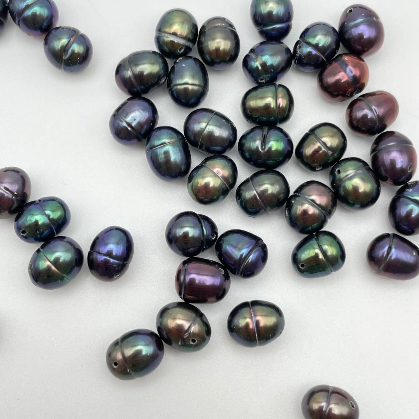 8mm Top Drill Peacock Pearls Single Bead