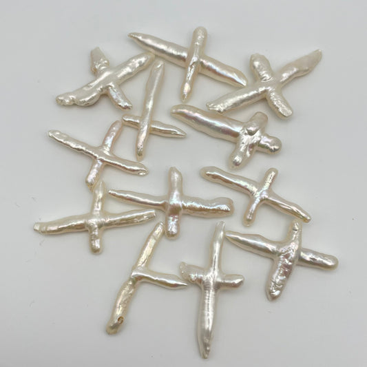 35mm Pearl Cross Single Bead