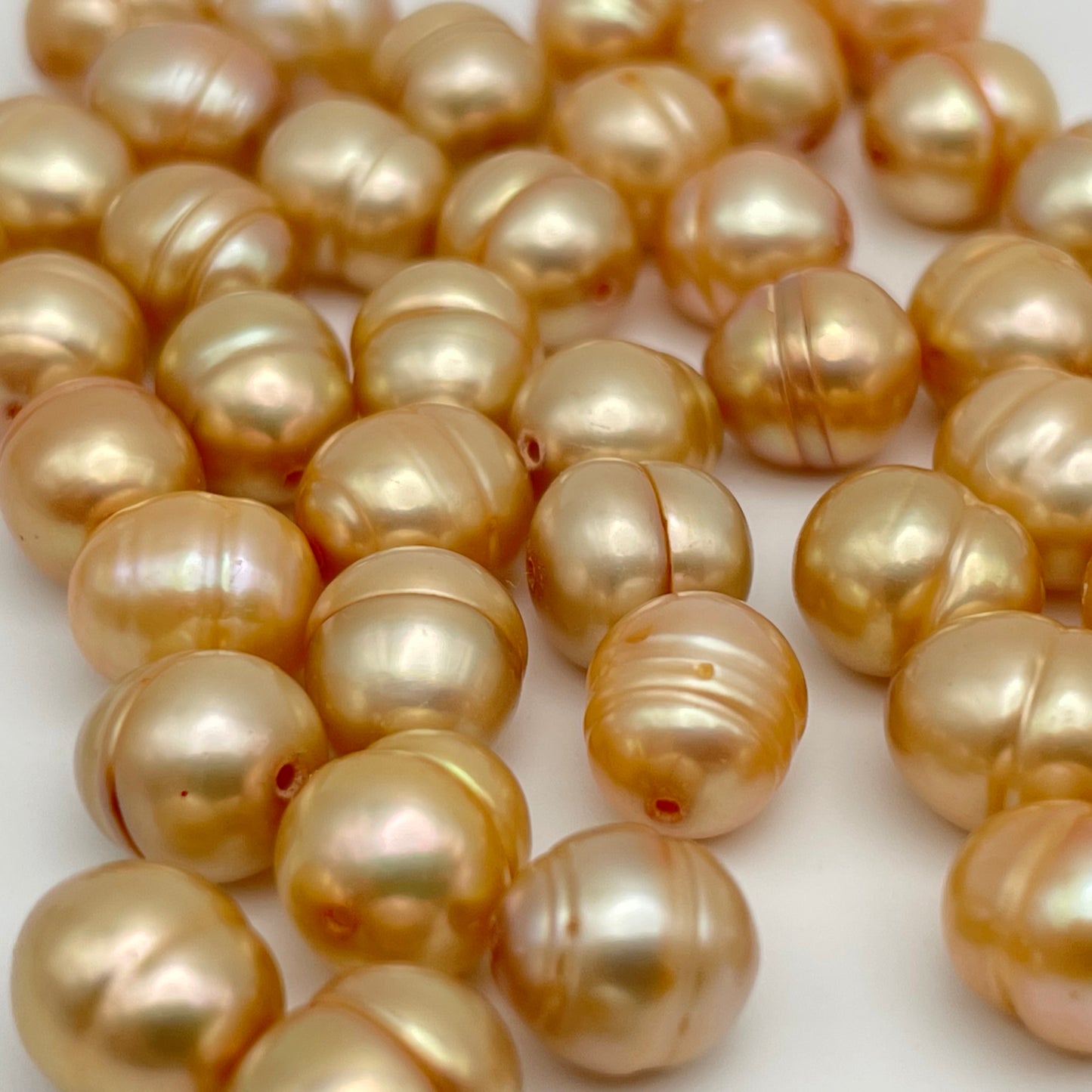 8mm Bronze Pearls Corrugated Oval Single Bead