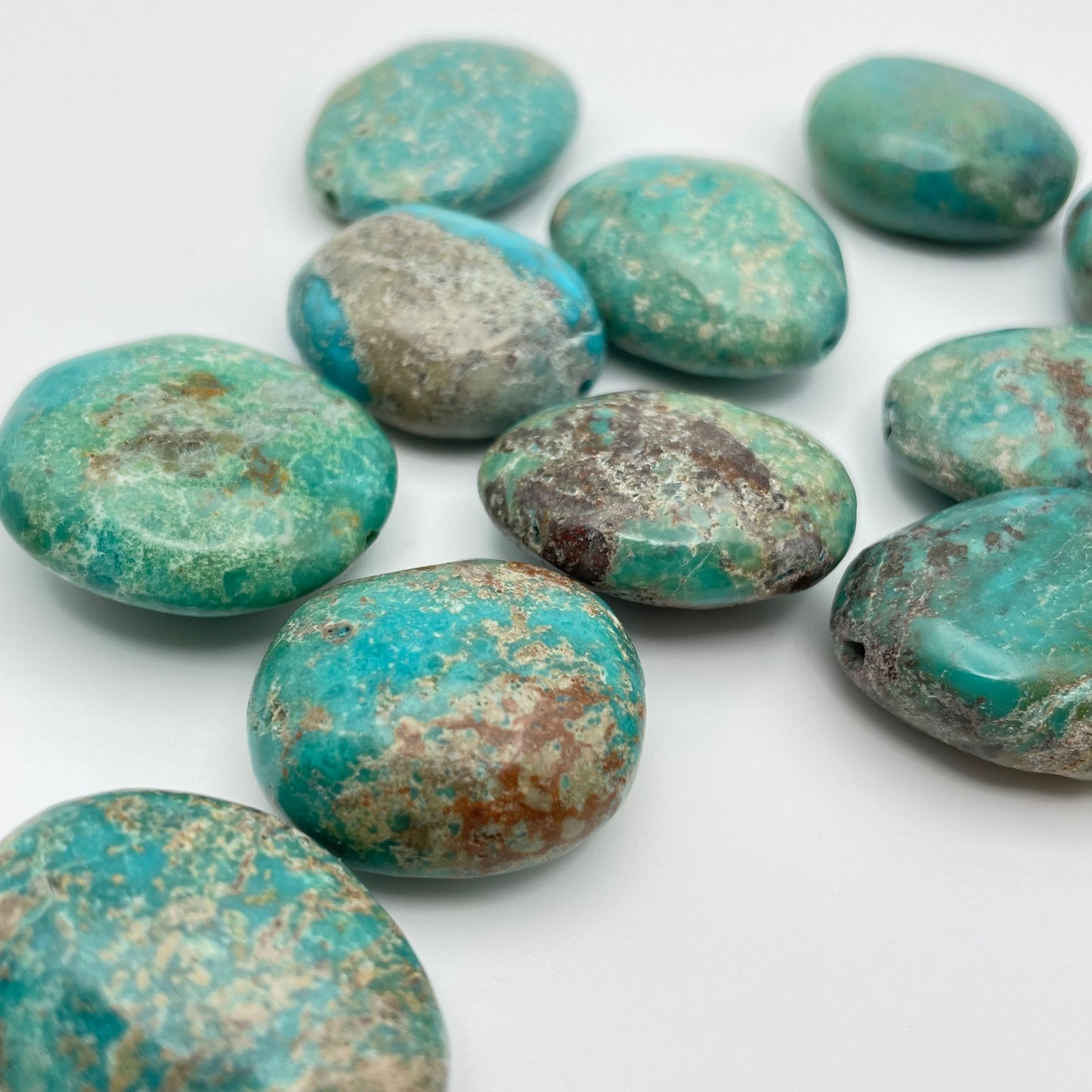 30mm Turquoise Oval Smooth Single Bead