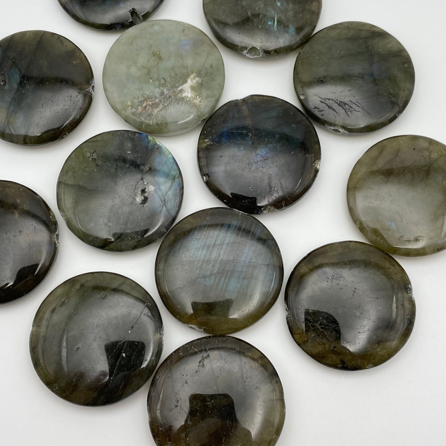 30mm Labradorite Coin Smooth Single Bead