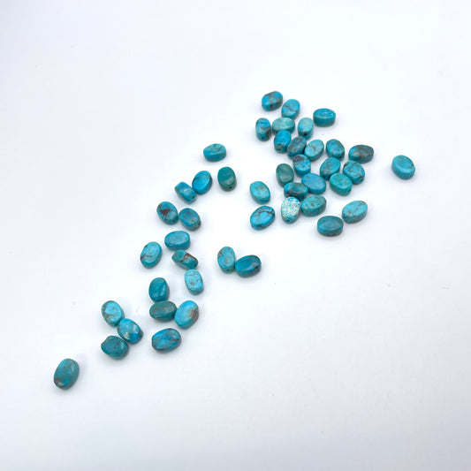 6mm Turquoise Oval Coin Smooth Single