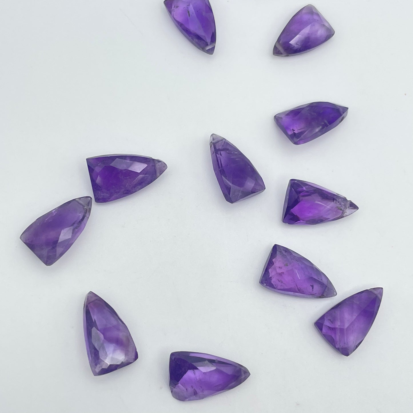 Amethyst Faceted Triangle Top Drill