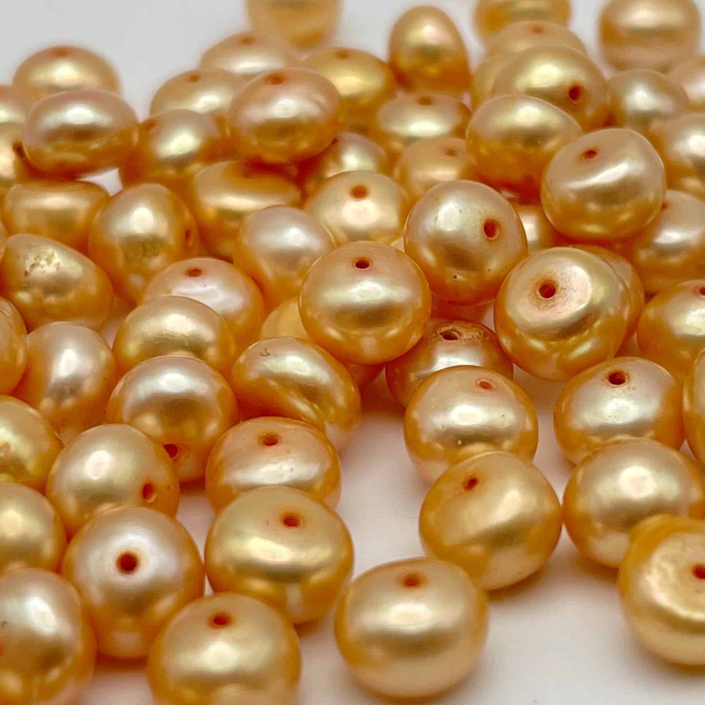 6mm Orange Rondelle Pearls Single Bead