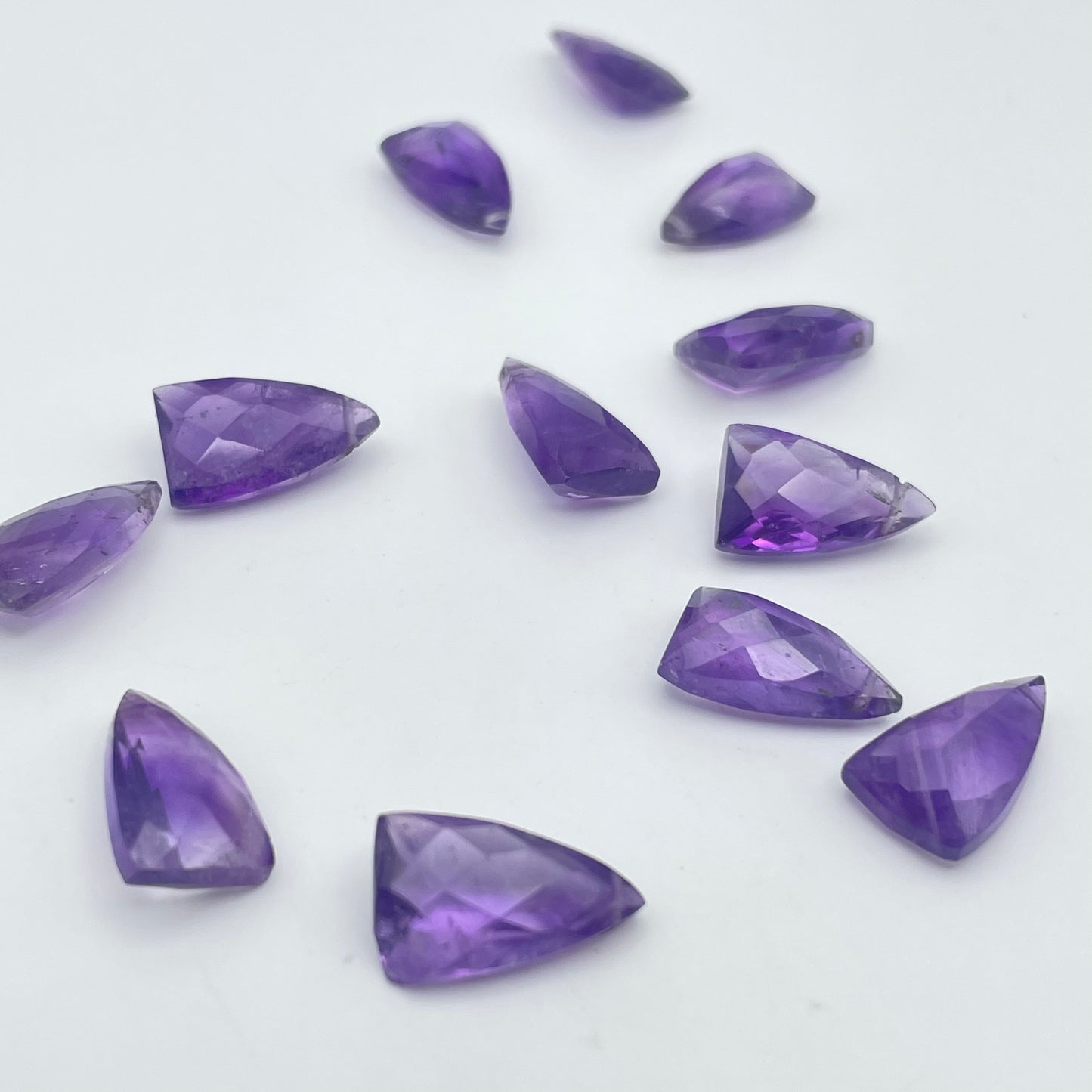 Amethyst Faceted Triangle Top Drill