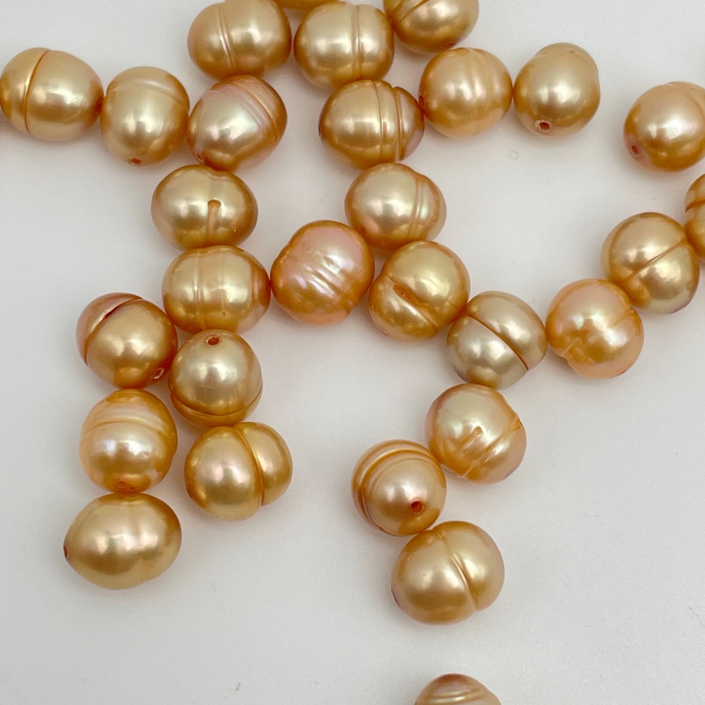 8mm Bronze Pearls Corrugated Oval Single Bead