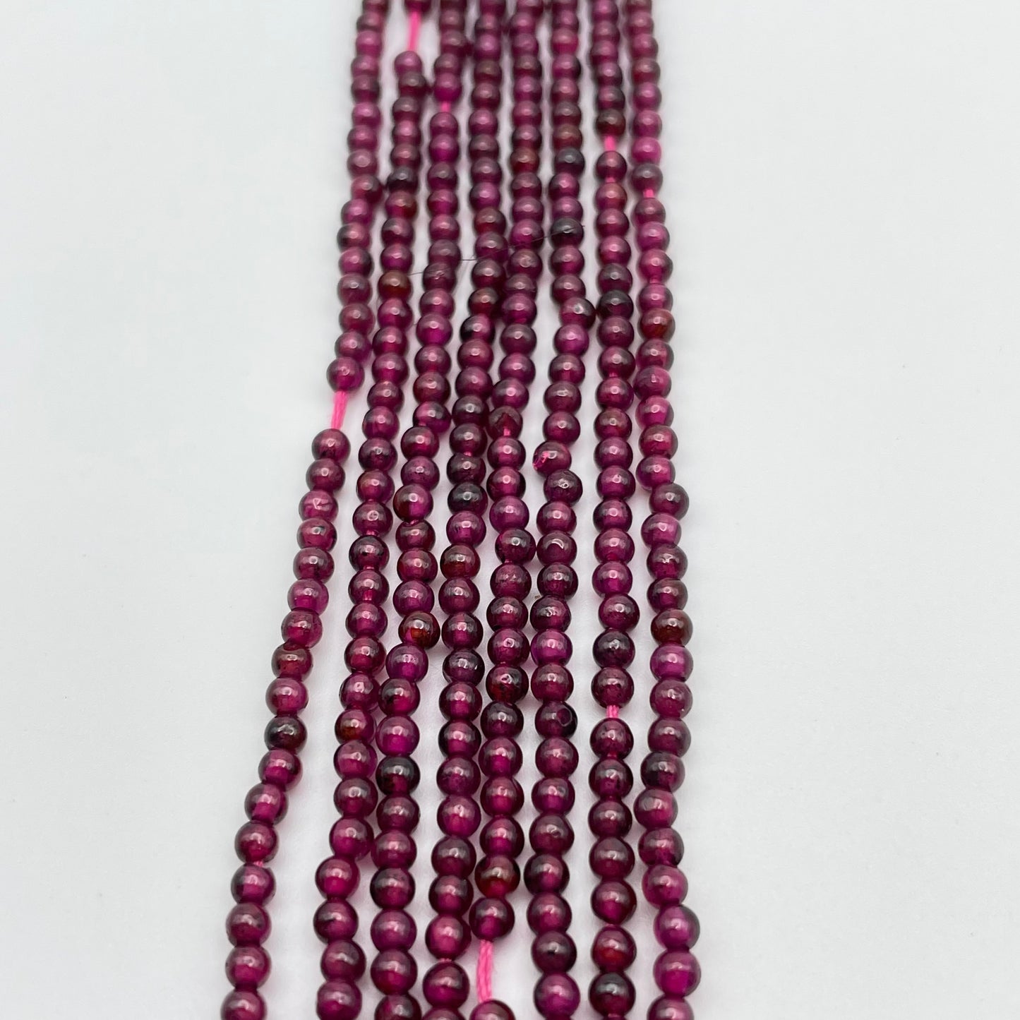 2mm Garnet Smooth Round Strand