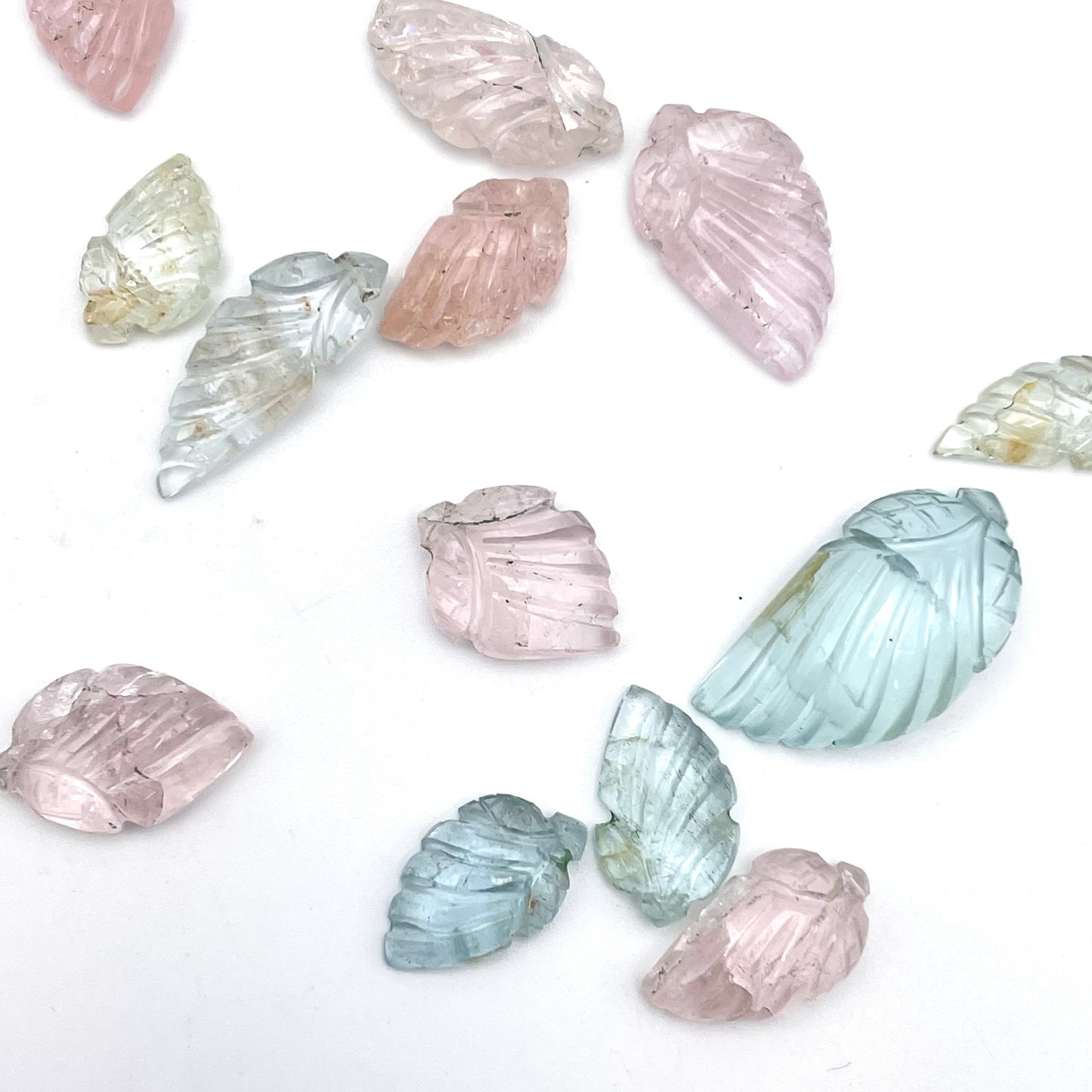 8-12mm Morganite Wings Top Drilled