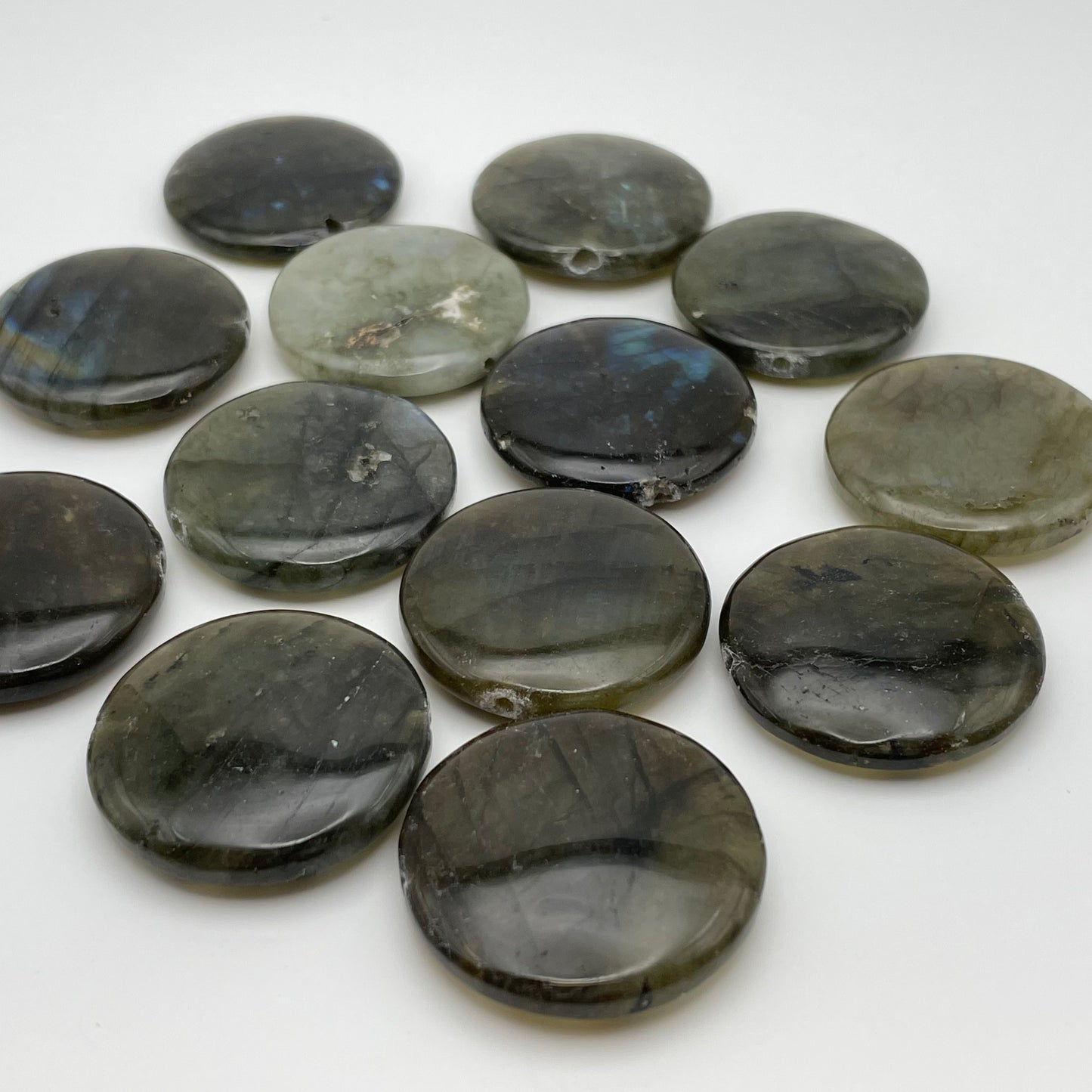 30mm Labradorite Coin Smooth Single Bead