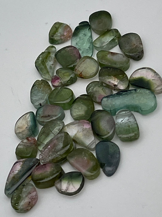 Green Watermelon Tourmaline Slice Small Single.