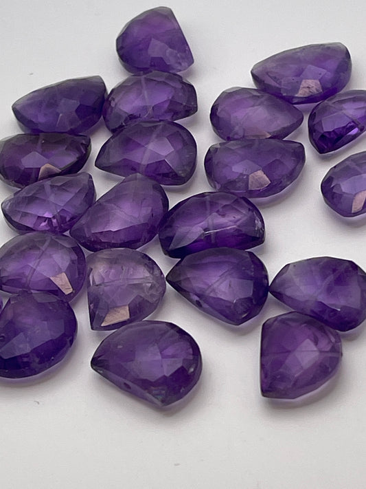 Amethyst Faceted Top Drill Cap Single