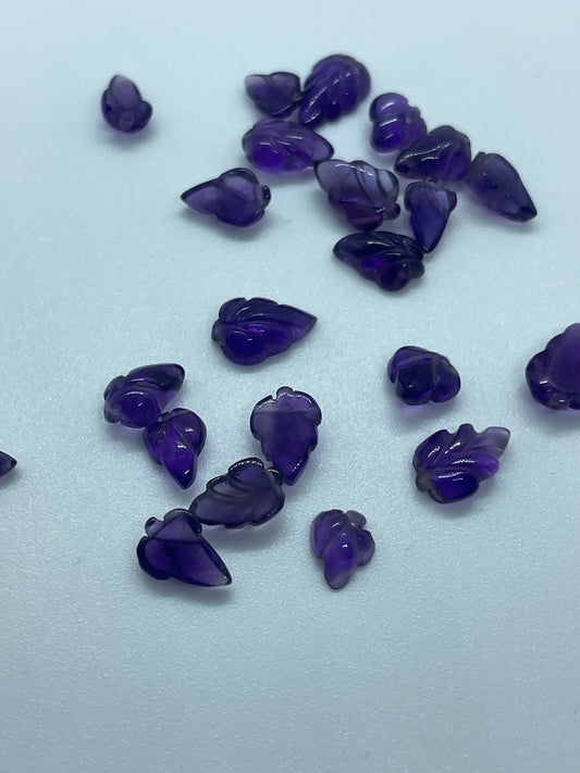 6-10mm Amethyst Leaf Single Bead