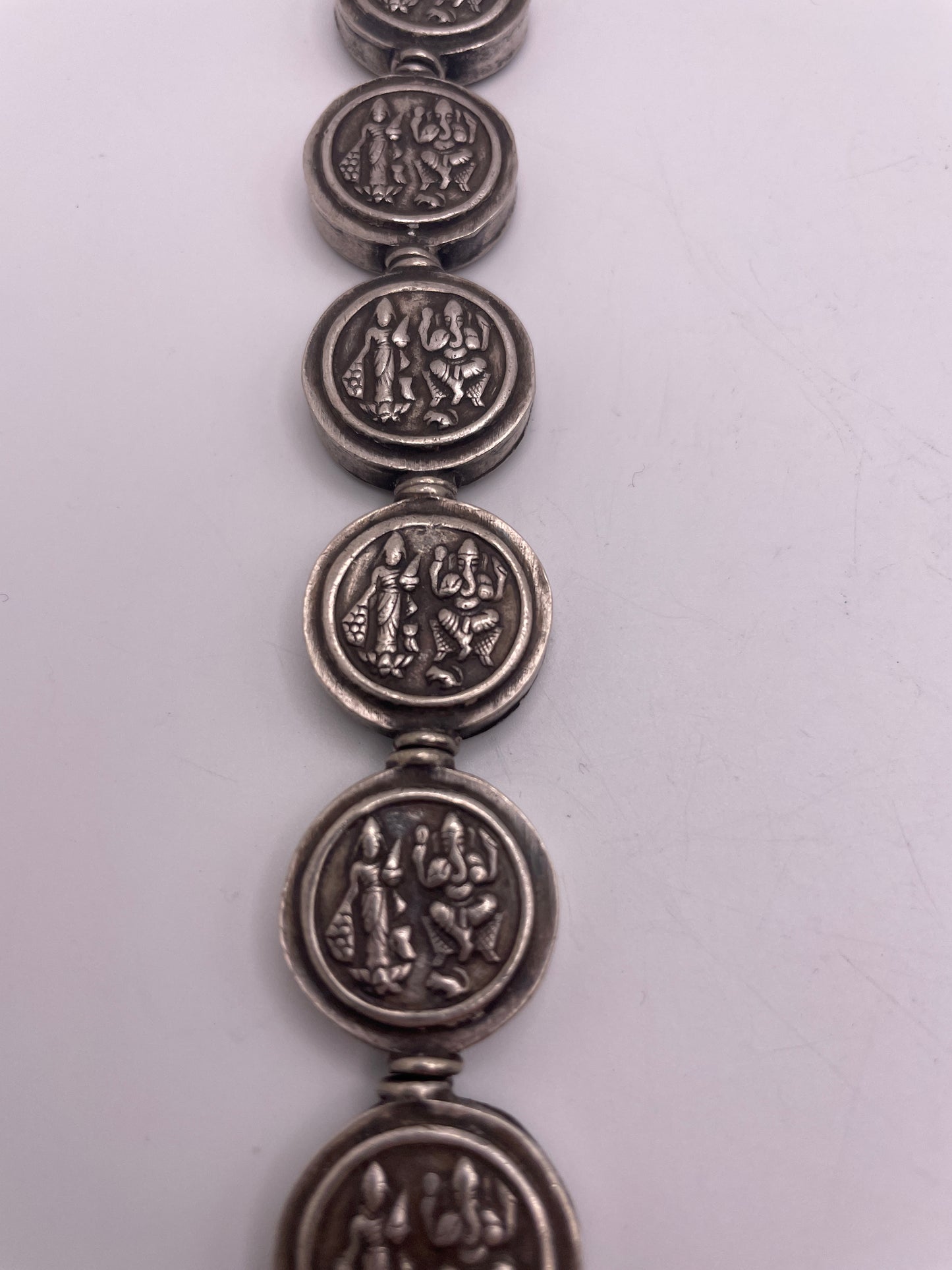 Antique Silver India Coin Bead