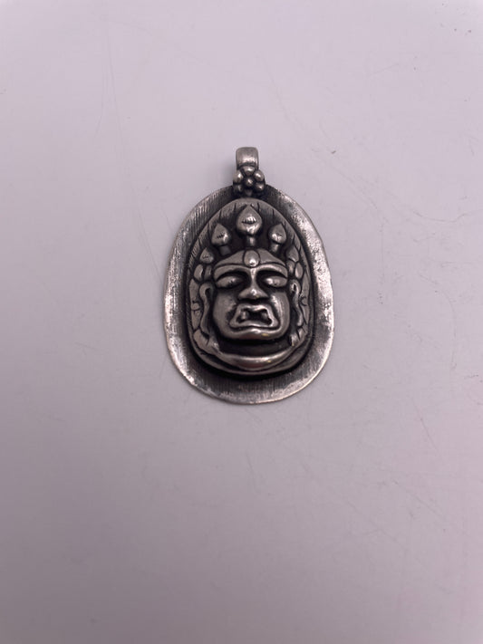 Face Pendant Indian Coin Silver