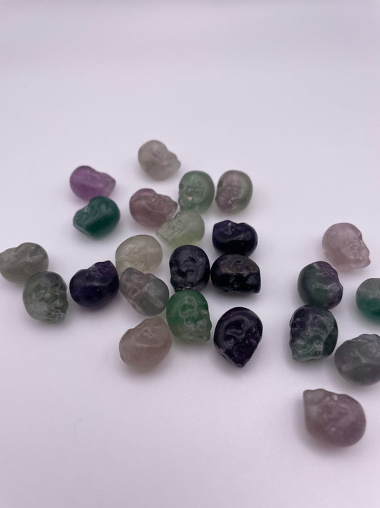 8mm Fluorite Skull Single Bead