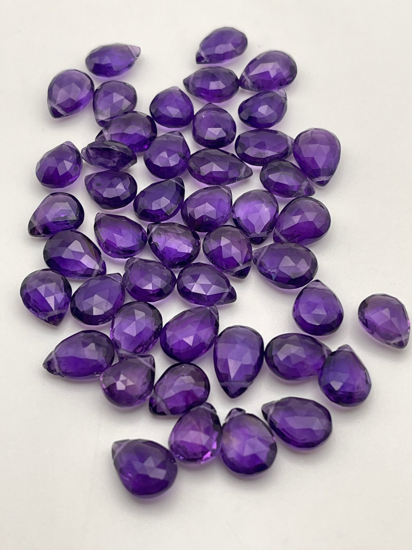 Amethyst Faceted Top Drill Teardrop Single