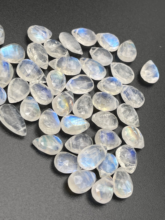 Moonstone Faceted Top Drill Teardrops Single