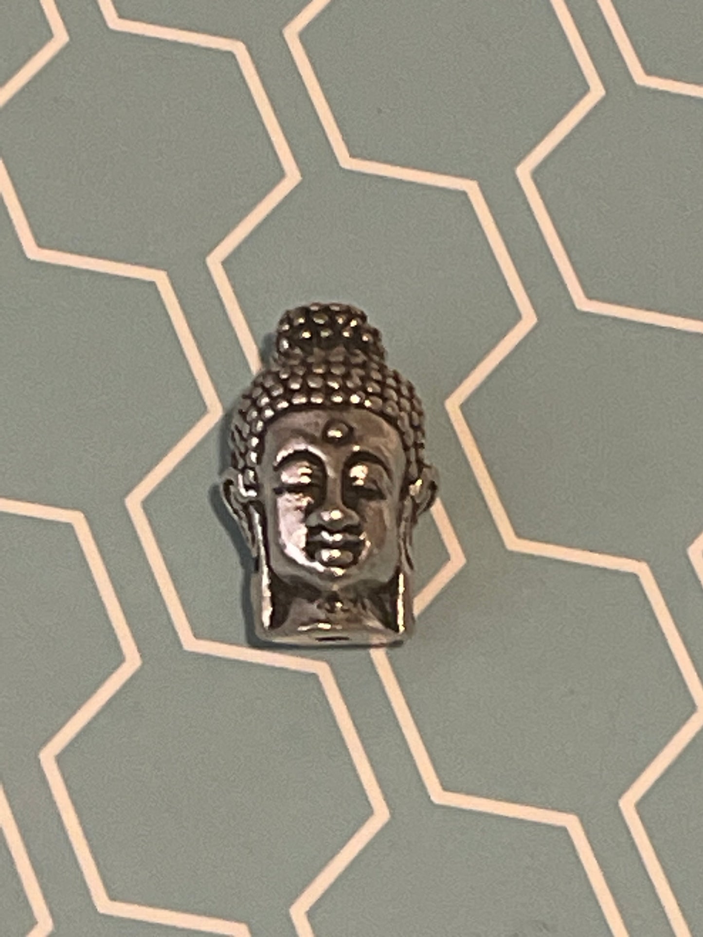 20mm Silver Buddha Guru Bead Single.